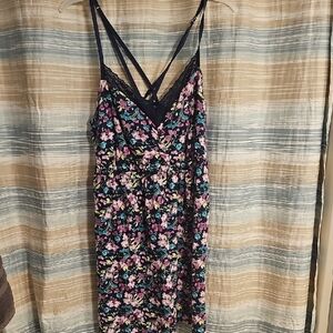 Cacique Floral Plus Sleepwear with Navy Accents